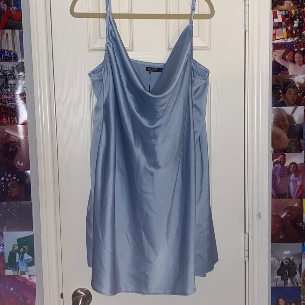 Blue slip dress